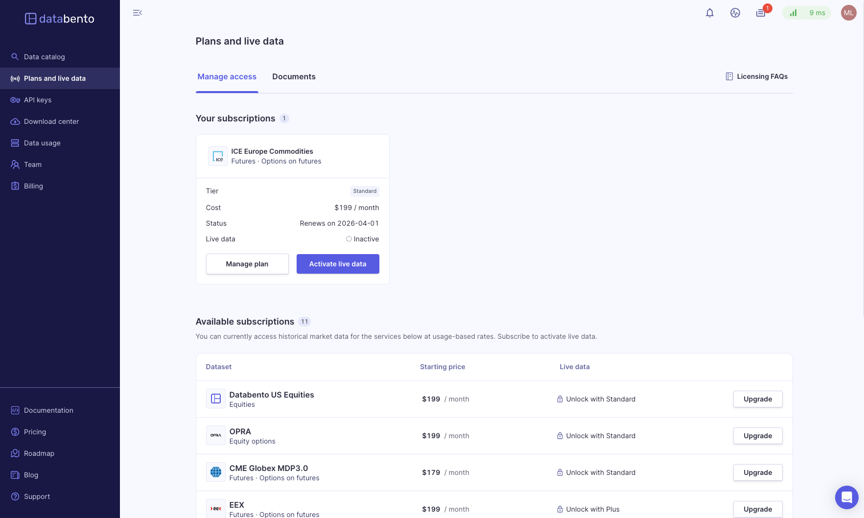 Live data portal
